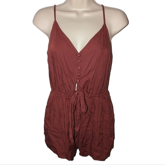 Abercrombie & Fitch Tie Front Romper Sz MP - Picture 1 of 13
